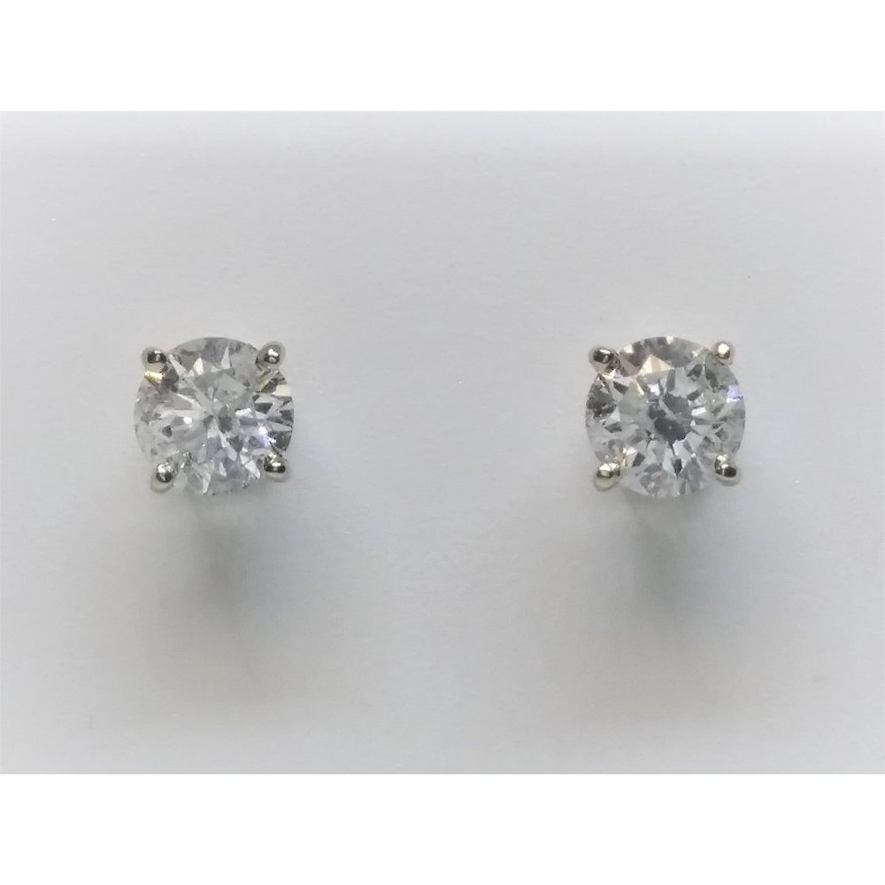 14k White Gold Push-Back Natural Diamond Studs (.60 ctw H-I/SI1-2)
